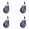 Service Caster 5'' Blue Poly Wheel Swivel 7/8'' Expanding Stem Caster Set, 4PK SCC-EX20S514-PPUB-BLUE-78-4 - alternate 1